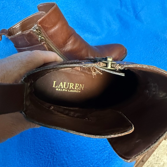 Lauren Ralph Lauren Genna Booties Mahogany Brown Leather Sz 6.5 VGUC - Picture 5 of 8